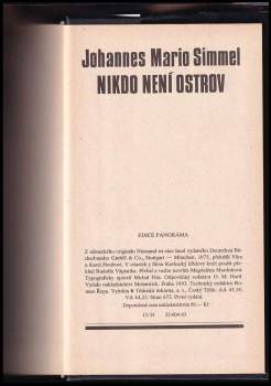 Johannes Mario Simmel: Nikdo není ostrov