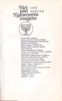 Leo Perutz: Noc pod Kamenným mostem