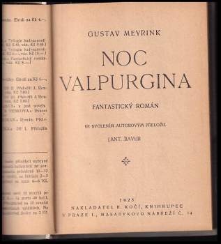 Gustav Meyrink: Noc Valpurgina