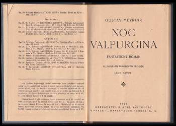 Gustav Meyrink: Noc Valpurgina