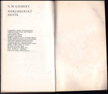 G. M Gilbert: Norimberský deník