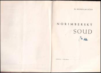 Bohuslav Ečer: Norimberský soud