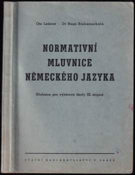 Hugo Siebenschein: Normativní mluvnice německého jazyka