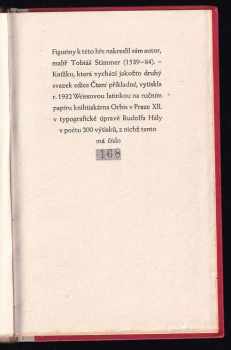 Tobias Stimmer: Nová komedie o mladých manželích, kterou léta Páně 1580 napsal Tobiáš Stimmer, malíř z Žabovoz a kterou roku 1932 na český jazyk řečí z části vázanou, z části nevázanou volně převedl Otto F. Babler
