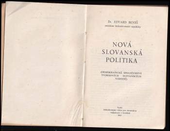 Edvard Beneš: Nová slovanská politika