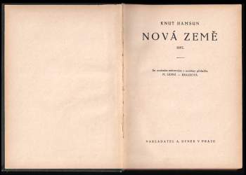 Knut Hamsun: Nová země