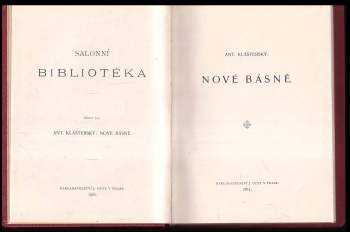 Antonín Klášterský: Nové básně