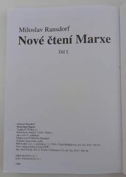 Miloslav Ransdorf: Nové čtení Marxe