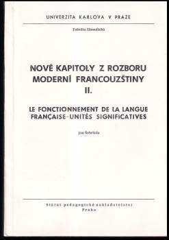 Nové kapitoly z rozboru moderní francouzštiny