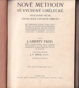 James Liberty Tadd: Nové methody ve výchově umělecké