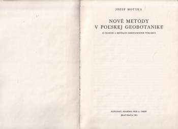 Józef Motyka: Nové metódy v poľskej geobotanike