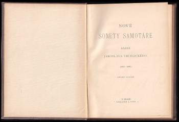 Jaroslav Vrchlický: Nové sonety samotáře
