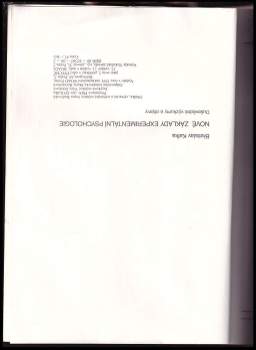 Břetislav Kafka: Nové základy experimentální psychologie