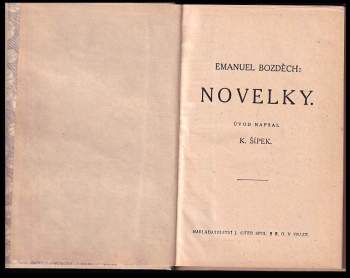 Emanuel Bozděch: Novelky