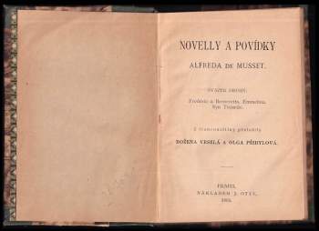 Alfred de Musset: Novelly a povídky