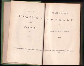 Julius Zeyer: Novelly I/2