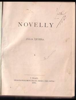 Julius Zeyer: Novelly