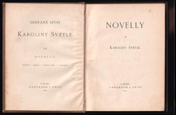 Karolina Světlá: Novelly