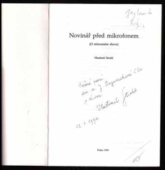 Vlastimil Strahl: Novinář před mikrofonem