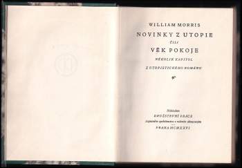 William Morris: Novinky z Utopie, čili, Věk pokoje
