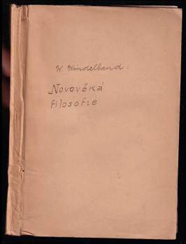 Wilhelm Windelband: Novověká filosofie
