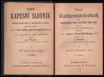 Jan Štěpán: Nový kapesní slovník česko-německý a německo-český