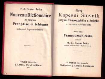 Nový kapesní slovník jazyka francouzského a českého s udanou výslovností