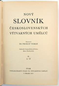 Prokop Toman: Nový slovník československých výtvarných umělců