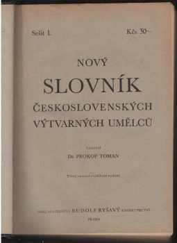 Nový slovník československých výtvarných umělců - Prokop Toman (Rudolf Ryšavý) - ID: 1906264