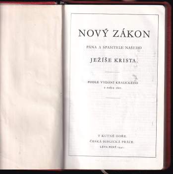 Nový Zákon Pána a Spasitele našeho Ježíše Krista