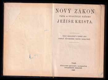 Nový zákon pána a spasitele našeho Ježíše Krista