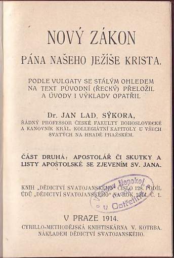 Nový zákon Pána našeho Ježíše Krista