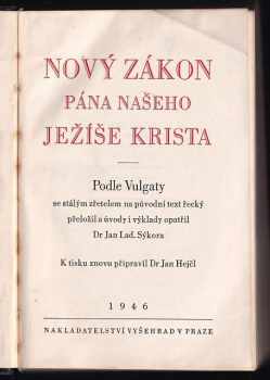 Nový zákon Pána našeho Ježíše Krista