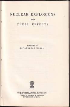 Džaváharlál Néhrú: Nuclear explosions and their effects