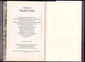 Umberto Eco: Nulté číslo