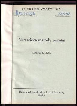 Oldřich Slavíček: Numerické metody početní
