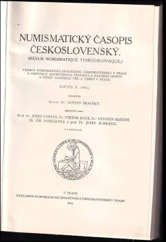 Gustav Skalský: Numismatický časopis československý Ročník X.