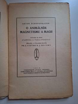 Arthur Schopenhauer: O animálním magnetismu a magii
