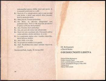 Jiddu Krišnamurti: O budoucnosti lidstva