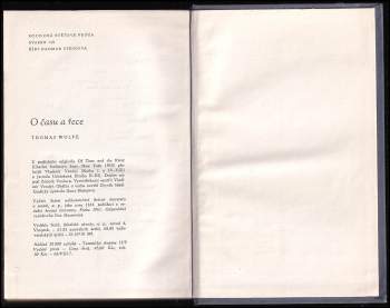 Thomas Clayton Wolfe: O času a řece