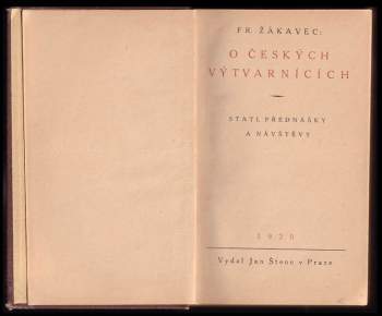 František Žákavec: O českých výtvarnících