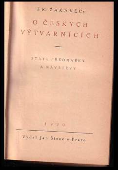 František Žákavec: O českých výtvarnících