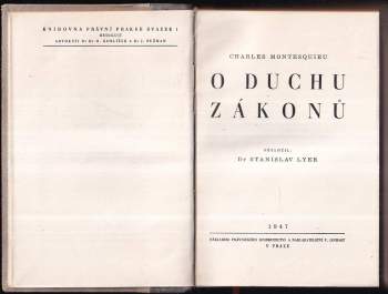 Charles-Louis de Secondat Montesquieu: O duchu zákonů