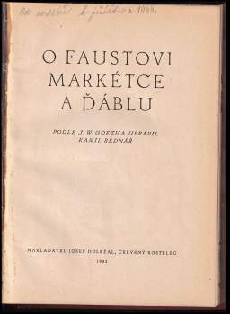 Johann Wolfgang von Goethe: O Faustovi, Markétce a ďáblu