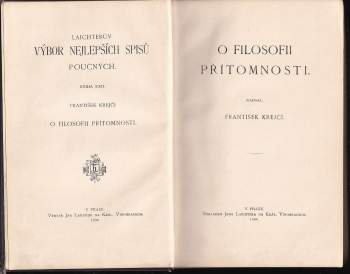František Krejčí: O filosofii přítomnosti