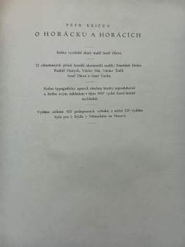 Petr Křička: O horácku a horácích