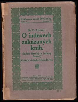 O indexech zakázaných knih. (Index římský a indexy české)