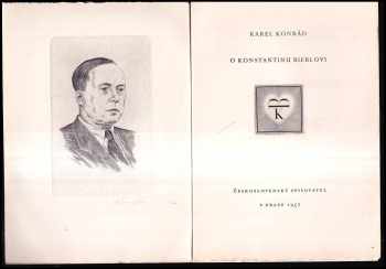 Karel Konrád: O Konstantinu Bieblovi 2X PODPIS Konrád, Švengsbír