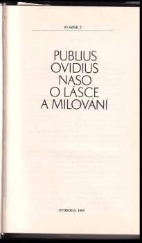 Ovidius: O lásce a milování
