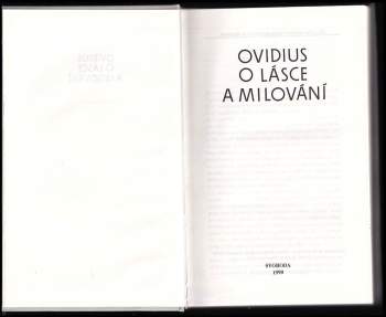 Ovidius: O lásce a milování